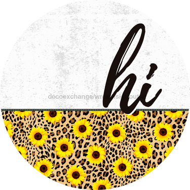 Sunflower Door Hanger Dco-01608-Dh 18’ Round Wood